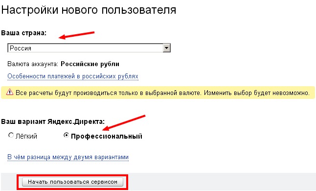 Создание компании в Яндекс Директ